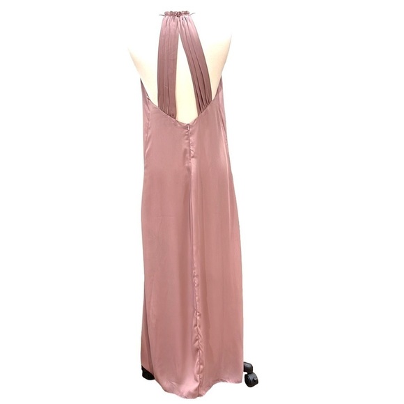 NWT Everly Mauve High Neck Maxi Dress Split Deep Vee Back SZ S - Picture 7 of 10